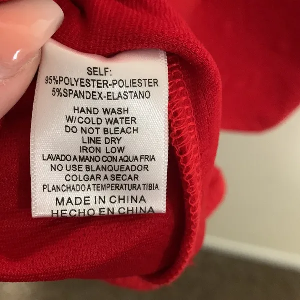 Listicle red babydoll dress with pockets & tie back woman size MEDIUM - Image 6