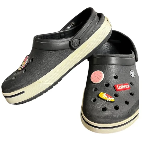 Women’s Black & White Classic Crocs - Image 3