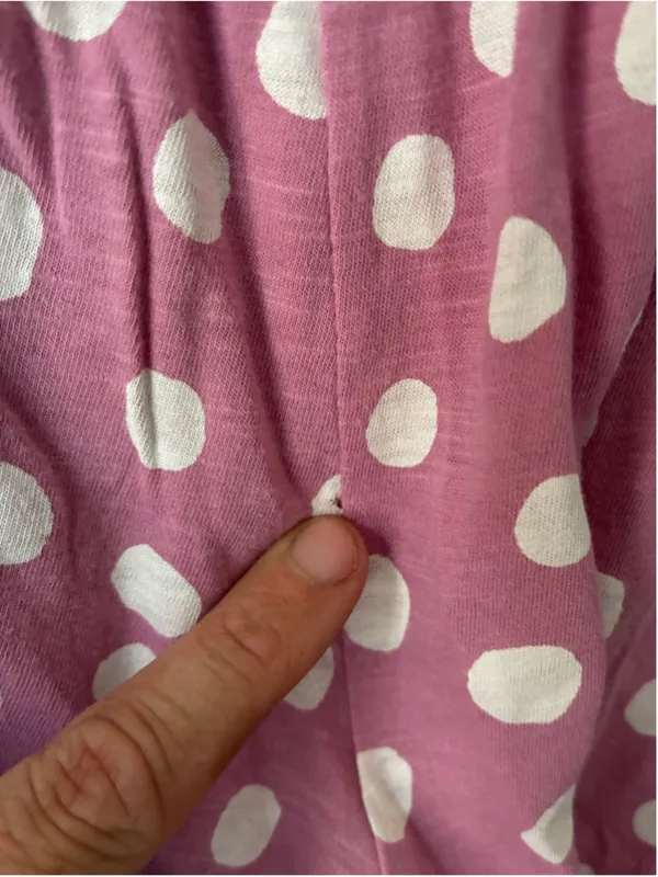 Garnet Hill Green Cotton Polka Dot Pajama Set Pink White Size Medium - Image 6