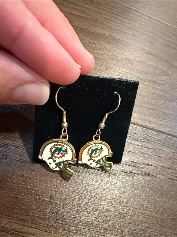 NFL Miami Dolphins Helmet Team Earrings - C15-033 - Image 2
