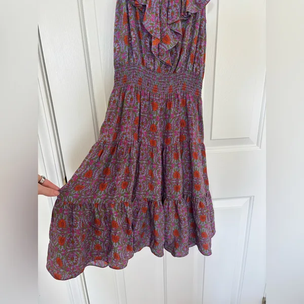 Womens Rebecca Taylor Pink Multicolor Floral Sleeveless Silk dress - Image 8