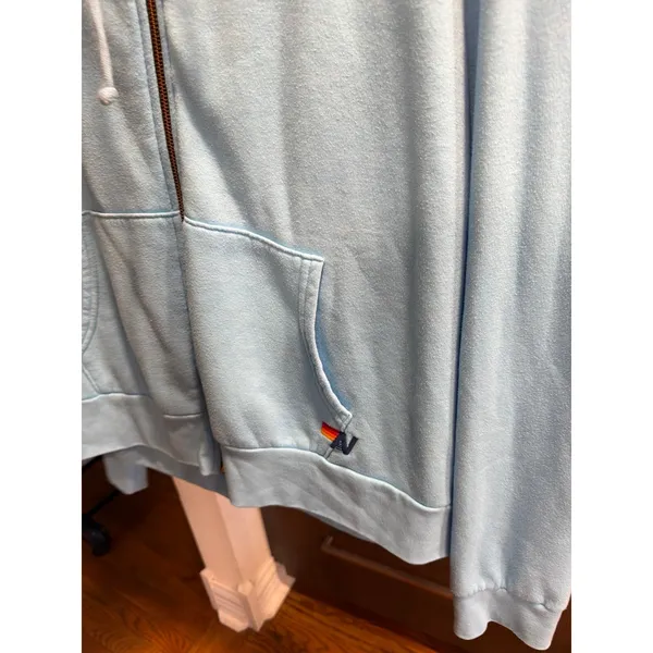 Aviator Nation rainbow embroidery zip-up blue women's xxl - Image 6