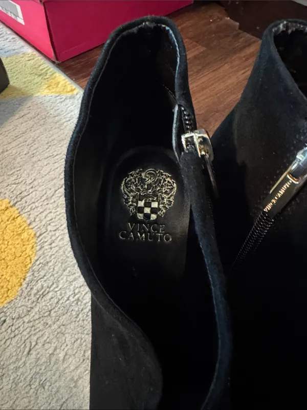 Vince Camuto Black Suede Pointed Ankle Booties - Image 6