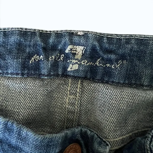 7 For All Mankind‎ A Pocket Jeans Womens Size 26 Light Wash Rhinestone Flare Y2K - Image 3
