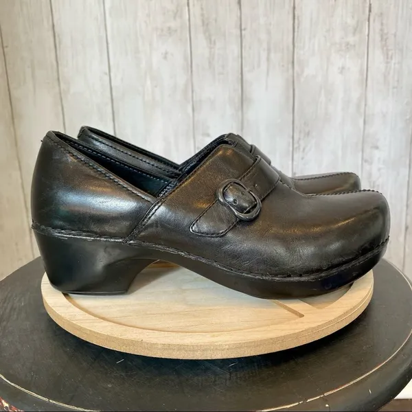 Dansko Leather Buckle Strap Clogs - Image 4