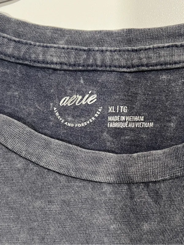 Aerie Vintage T-Shirt Hand Dyed Gray Size XL 100% Cotton - Image 2