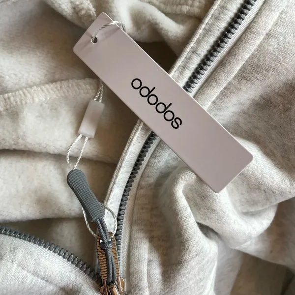 ODODOS Women’s Half Zip Fleece Hoodie Funnel Neck Heather Gray XS NWT - Image 7