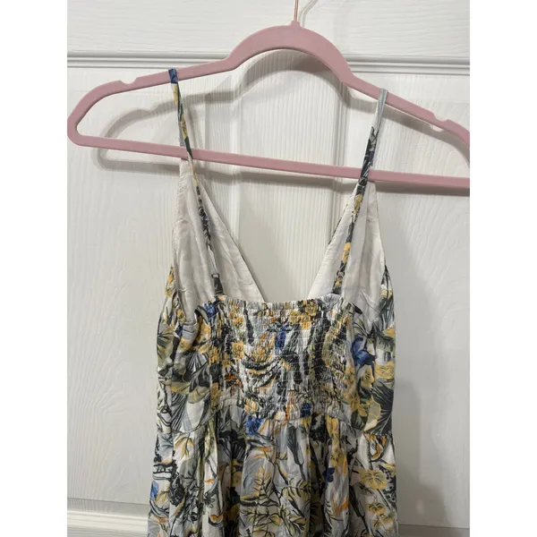 Abercrombie & Fitch Plunge Linen Blend Maxi Dress in Tropical Print, XS - Image 12