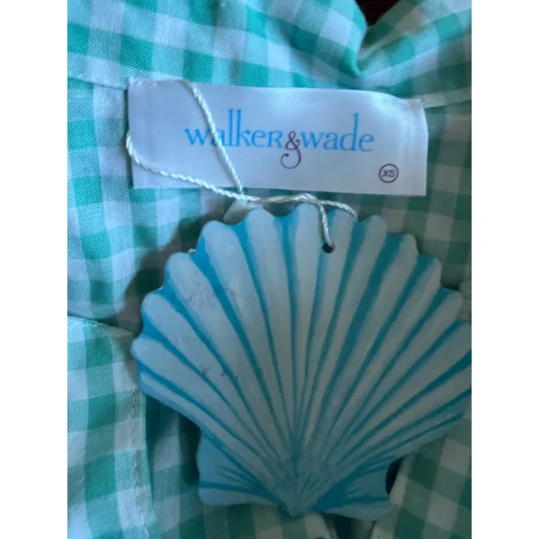 Walker & Wade MIa Mint Green Gingham Smocked‎ Mini Dress XS Cottagecore Coastal - Image 7