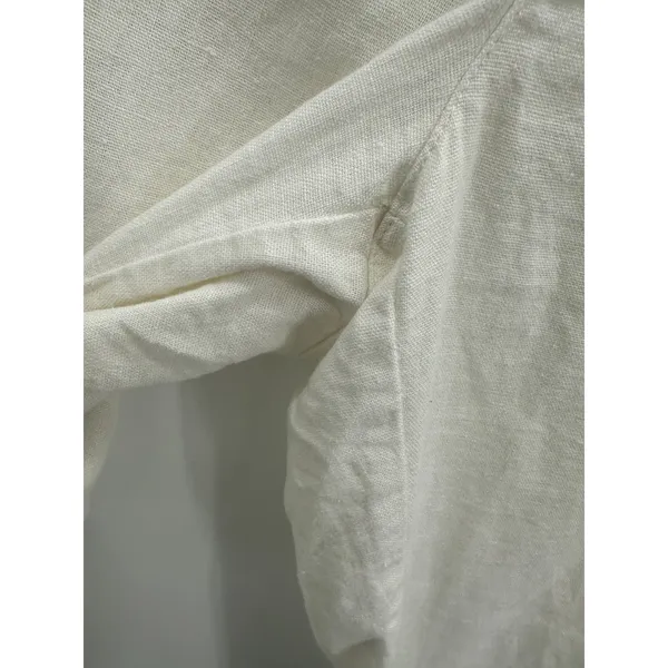 Land N Sea White Linen Blend Tie Casual Pants Women Size M Coastal‎ Lagenlook - Image 5