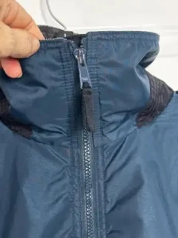 Vintage Columbia Fleece Lined Jacket Sz S Blue Nylon Bomber Jacket - Image 5