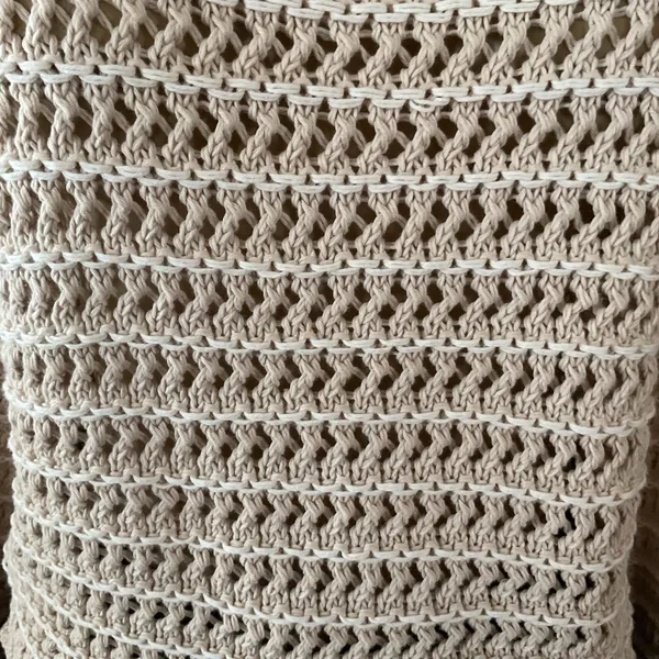 American Eagle Crochet Knit Sweater Women’s S Beige Open Knit Long Sleeve NWT - Image 5
