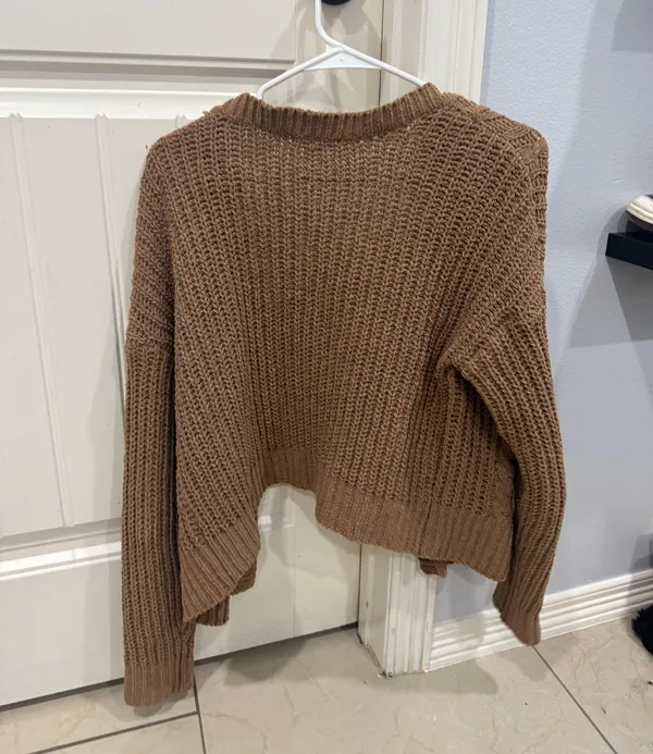 Derek Heart Brown Button Cardigan - Image 3