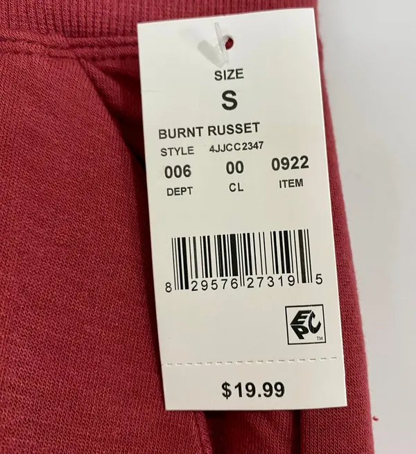 Women’s Casual Drawstring Joggers Coke Rainbow Print Logo Maroon NWT - Image 8