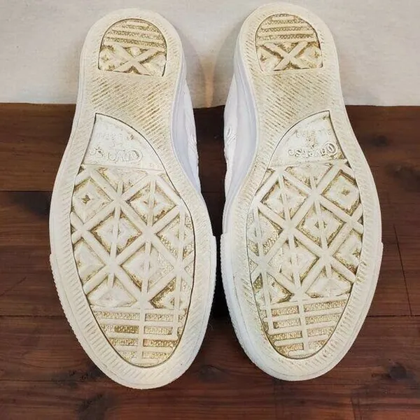 Converse Womens Shoes Size 6 White Leather Chuck Taylors Lace-Up Low Top - Image 7