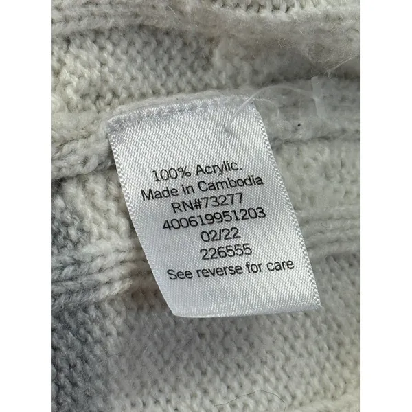SO Cable Knit Sweater Vest Top - Striped S Gray Cream Cropped Preppy‎ Academia - Image 8