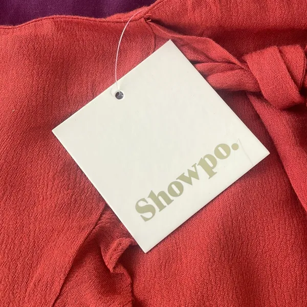 SHOWPO All the Lovers Wrap Skirt BALLET BALLETCORE Size 4 Rust Red Ruffle - Image 4