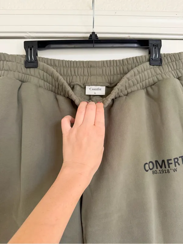 COMFRT‎ Travel Essentials Olive Green Jogger Sweatpants Size XL - Image 6