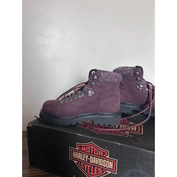 Harley-Davidson Akers Burgundy Leather Hiking‎ Boots D84550 Womens Size 5 Boxed - Image 6