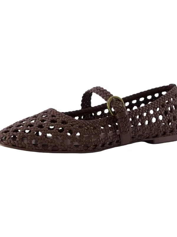 Cushionare Women’s Size 11 Brown Crochet Mary Jane Buckle Strap Weston Loafers - Image 3