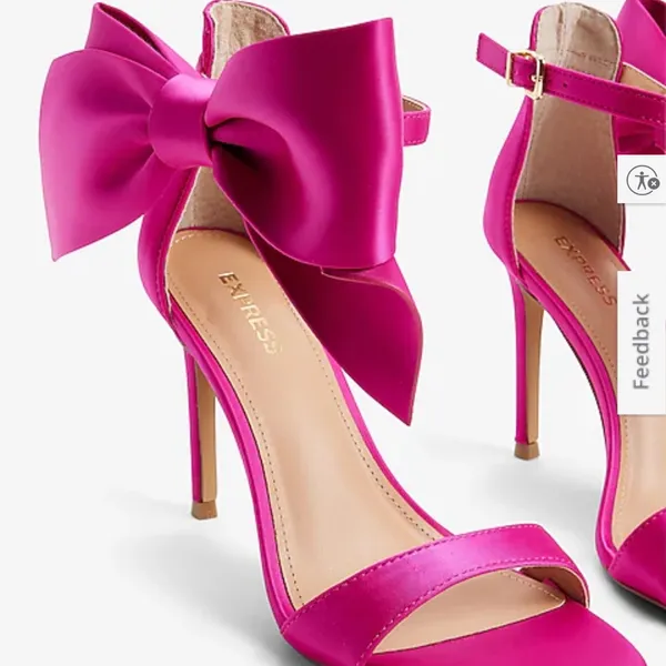 Express Beautiful Fuchsia Satin Bow Heels! - Image 8