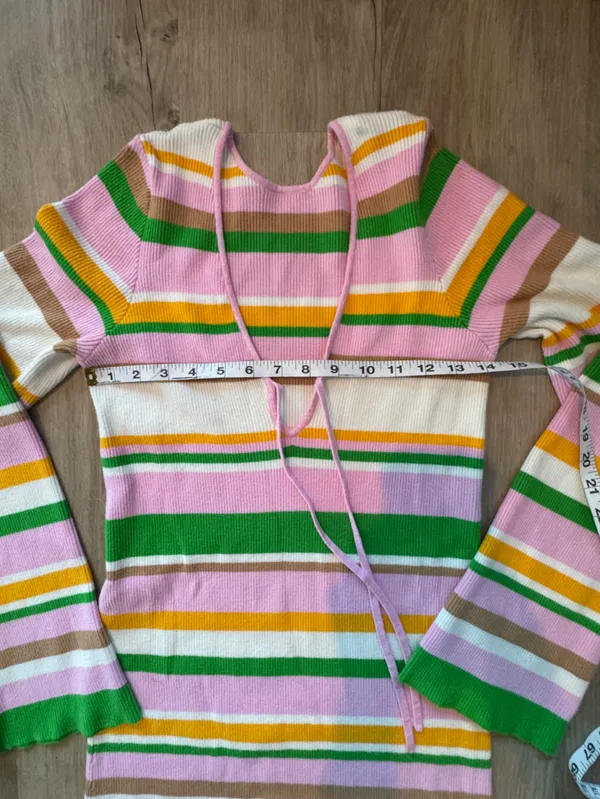 Show Me Your Mumu Vacay Maxi Dress Multi Rib Knit sz L - Image 5