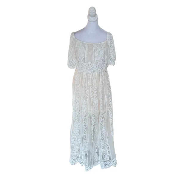 Baltic Born - NWT Caroline Flowy Bridal Maternity Friendly Lace Maxi Dress Sz M - Image 4