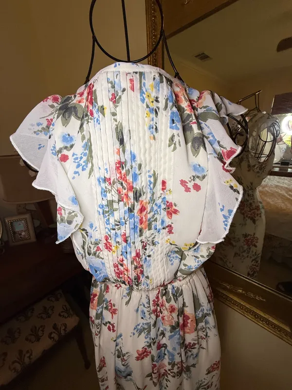 Abercrombie & Fitch Floral Midi Dress with Ruffle Sleeves - Image 7