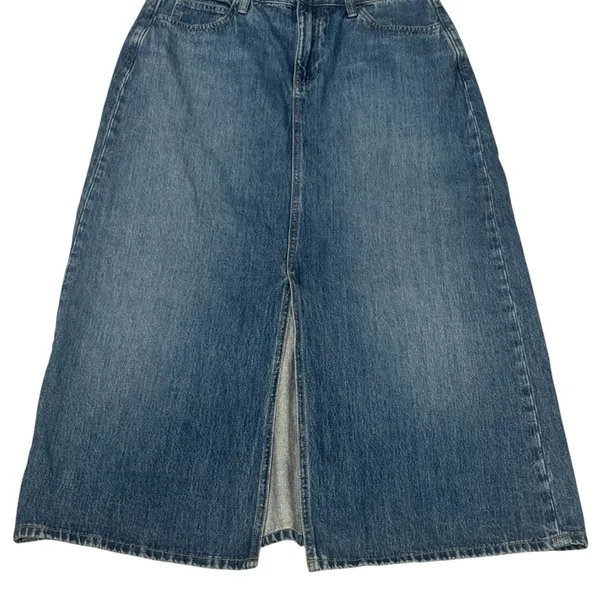 NEW Uniqlo Long A-Line Denim Skirt Cottagcore Fall Holiday Pumpkin Patch Size 6‎ - Image 4