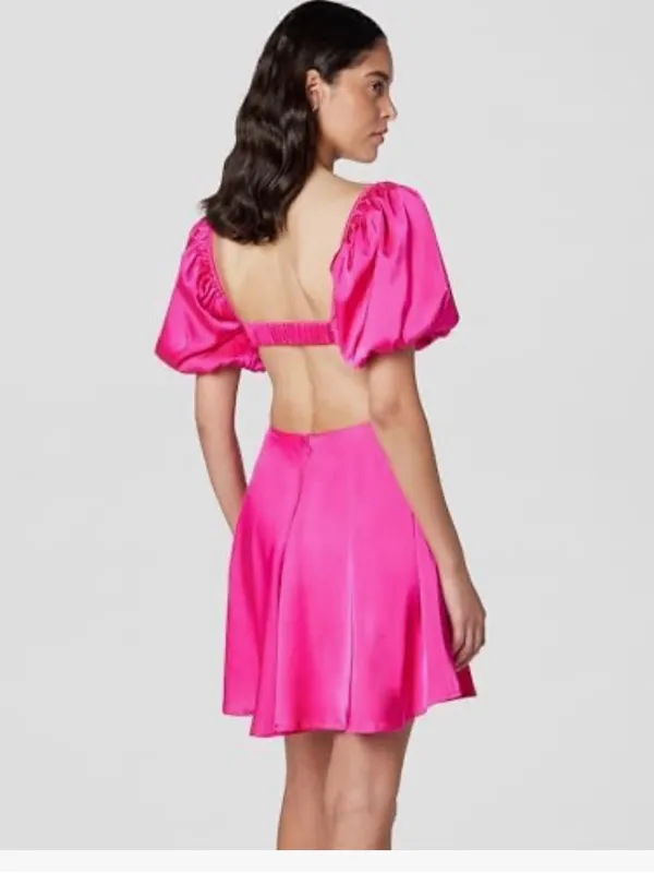 ASTR the Label Clarita mini dress puff sleeve cut out cocktail wedding guest M - Image 3