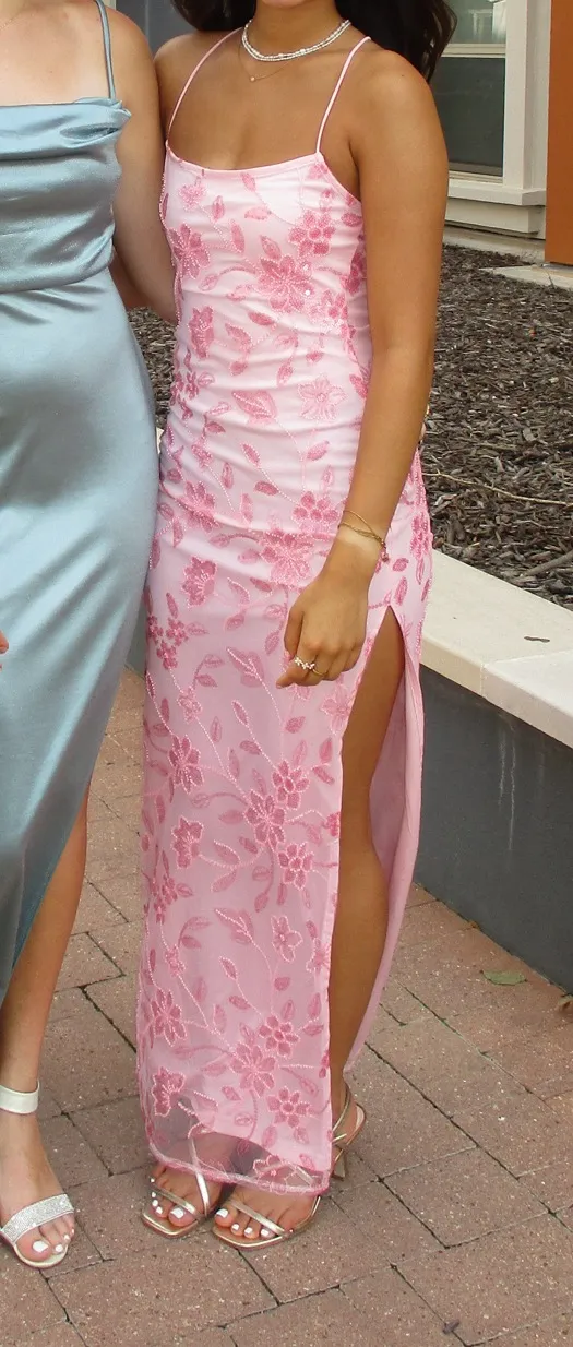 peppermayo bright lights beaded maxi dress pink - Image 5