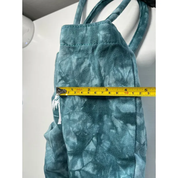 PAIGE Denim Tie Dye Logo‎ Tote Bag Teal Blue Palm Tree Graphic New With Tags - Image 7