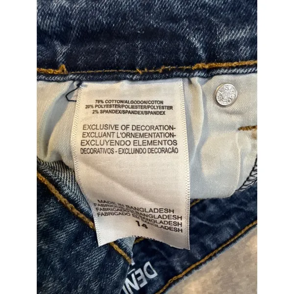 Denizen from Levis Womens High Rise Distressed Denim Shorts Medium Wash Blue - Image 12