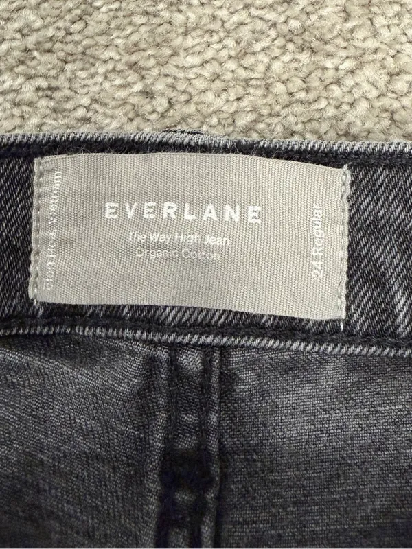 Everlane Way-High Jean Washed Black Wide Leg Jeans Size 24 Regular WW-GHB-4474B - Image 2