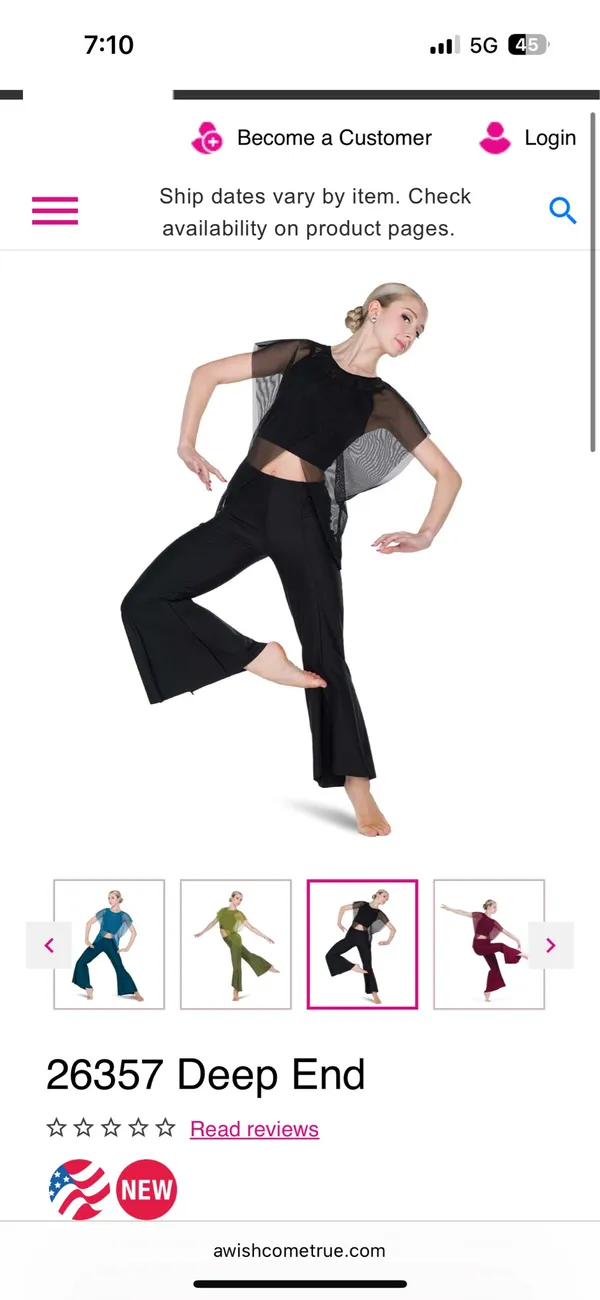 A wish come true dance costume MA Green Size M - Image 4