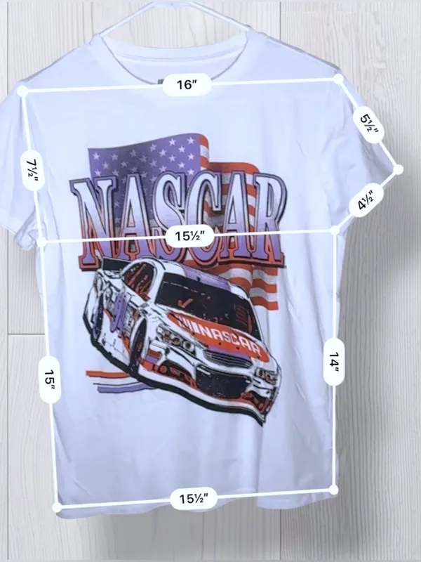 NASCAR Vintage-Vibe Graphic T-Shirt | White Short Sleeve Stock Car Tee - Image 8