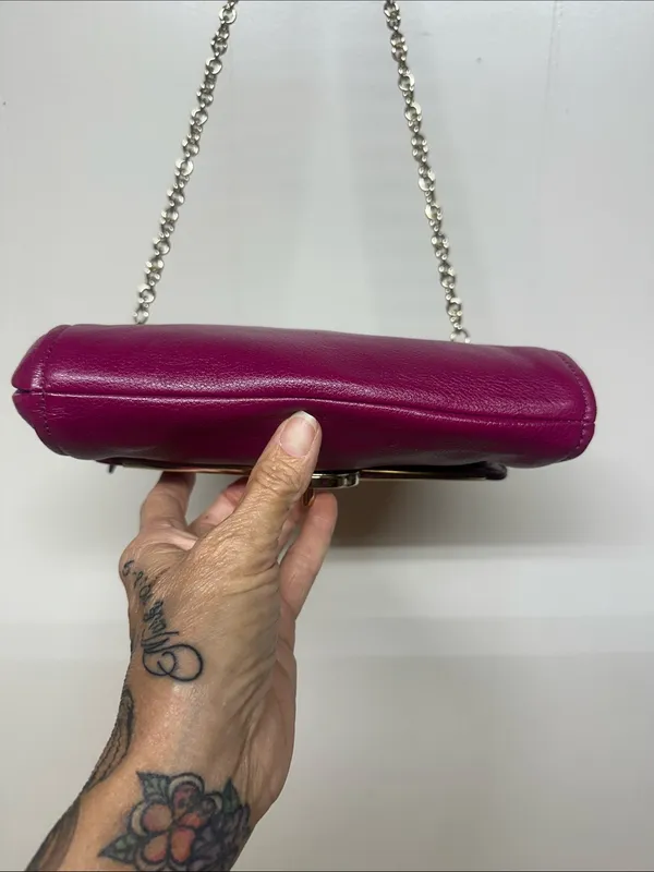 Coach Madison Pebble Leather Crossbody in Raspberry with Gold-Tone Hardware - Image 4