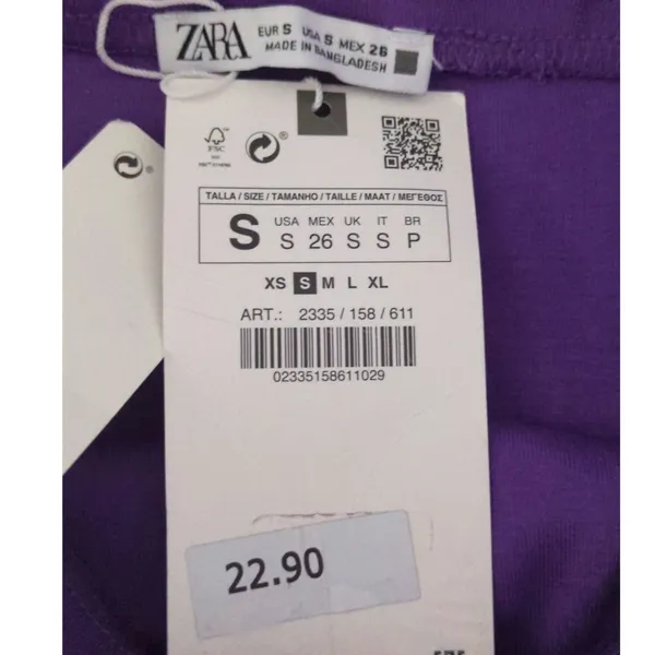 Zara Purple Mini Ruched Gathered Skirt Women's Small Night Out Chic‎ Party NWT - Image 8