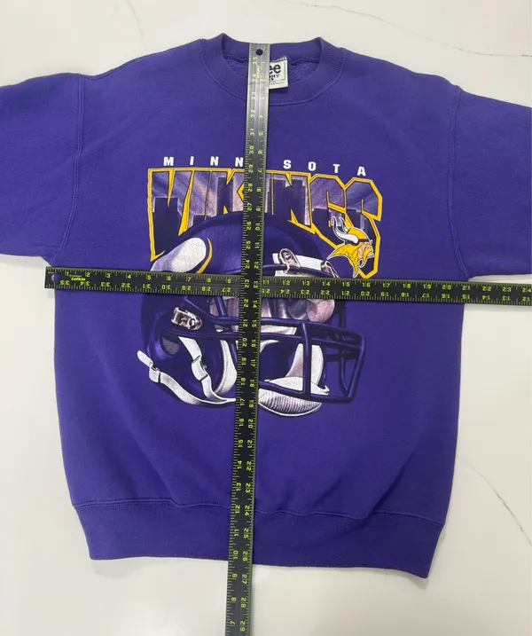 Vintage 90s Minnesota Vikings Lee Sport Crewneck Sweatshirt Helmet Graphic L - Image 4