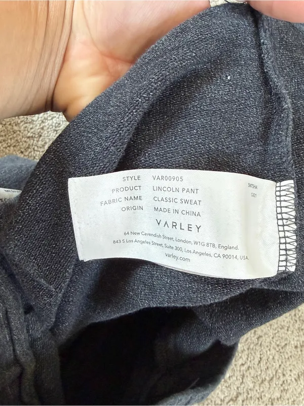 Varley Women’s Lincoln Pant Classic Sweat Jogger Pants in Black Marl M - Image 11