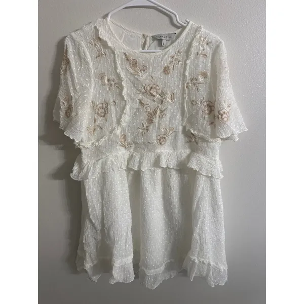 Anthropologie Ranna Gill Basilia Embroidered Tunic Dress Women Size Large - Image 2