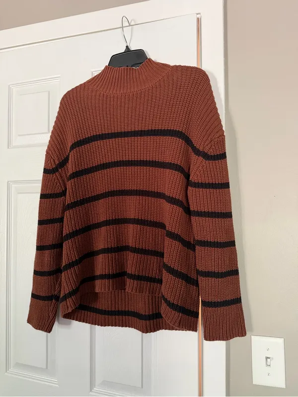 Evereve Brown Mock Turtle Neck Brown Sweater - Image 3