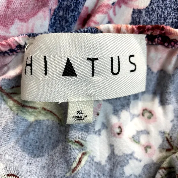 Hiatus Dress Womens XL Blue Pink‎ Floral Midi Strappy Open Back Casual Summer - Image 9