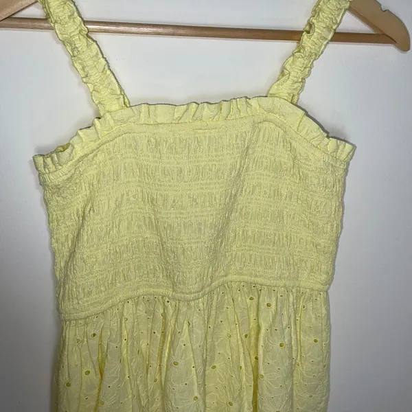 Altar’d State | NWT Yellow Mila Smocked Floral Embroidery Tank Top | Medium - Image 5