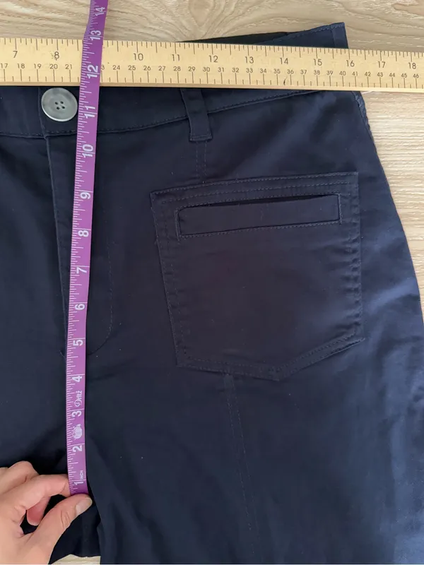 Wit & Wisdom 10 Skyrise V-Yoke‎ Spade Pocket Wide Leg Pants Utility Navy Relaxed - Image 7