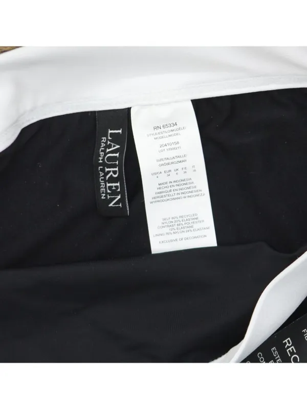 NWT Lauren Ralph Lauren Womens Banded High-Waist Swimsuit Bikini Bottoms Black 4 - Image 8