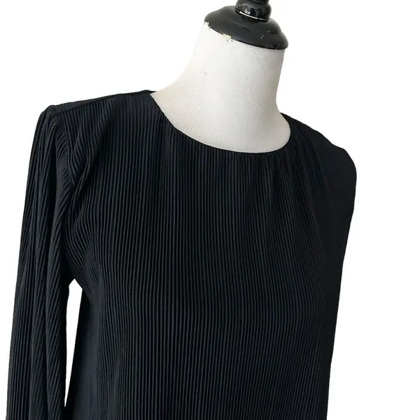 Abercrombie & Fitch Satin Micro Pleated Black Mini Dress Womens XXS Tall Party - Image 9