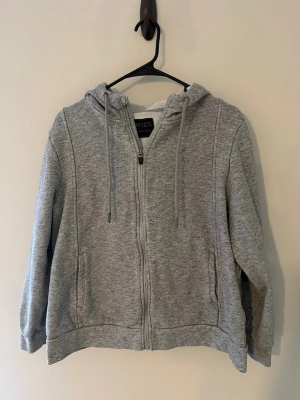 FIGS On-Shift Full Zip Hoodie Heather Gray Women’s L - Image 3