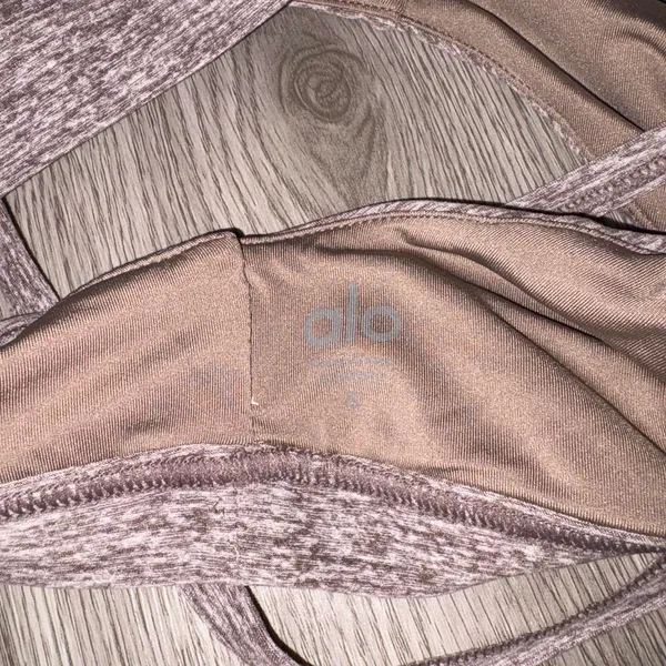 Alo Yoga Alosoft Lounge Brown Speckled V-Neck Bralette - Image 6