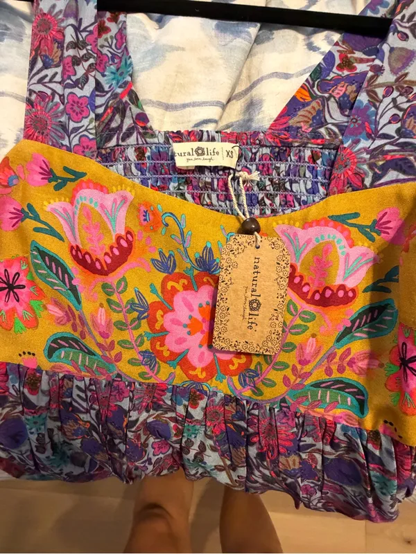 NWT Natural life Tricia maxi dress in dark purple daisies - Image 9